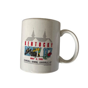 1991 Kentucky Derby 117 Souvenir Mug Churchill Downs Louisville KY Horse Racing